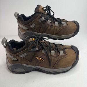 Keen Utility Flint Low Steel Toe ESD Work Shoes Mens 8.5 Brown Leather 10035D